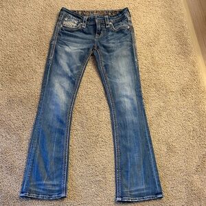 Rock Revival Sapphire Women's denim Flare Jeans with detail - size 26